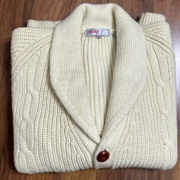 AstorONE Oversized Grandpa Button Down Shawl Collar Cardigan Sweater Size XL - Picture 5 of 9